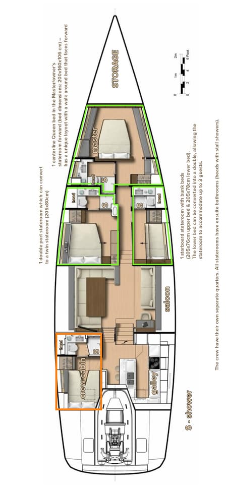 Charter Rental Sailboat Bubbles in Croatia Layout | Yacht4Less