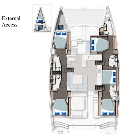Charter Rental Catamaran Pannonica in Italy Layout | Yacht4Less