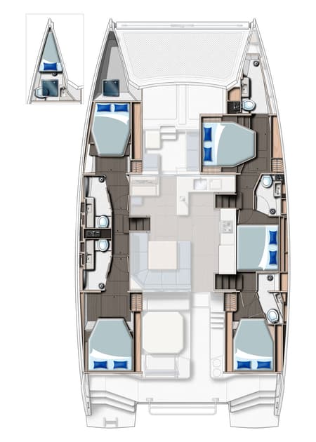 Charter Rental Catamaran Maria del Mar in Italy Layout | Yacht4Less