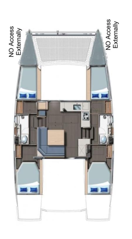 Charter Rental Catamaran Bellambriana in Italy Layout | Yacht4Less