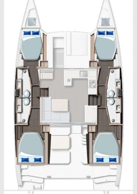 Charter Rental Catamaran Orpin in Italy Layout | Yacht4Less