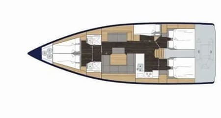 Charter Rental Sailboat Super Puma in Greece Layout | Yacht4Less
