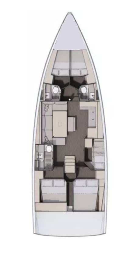 Charter Rental Sailboat Nami in Spain Layout | Yacht4Less