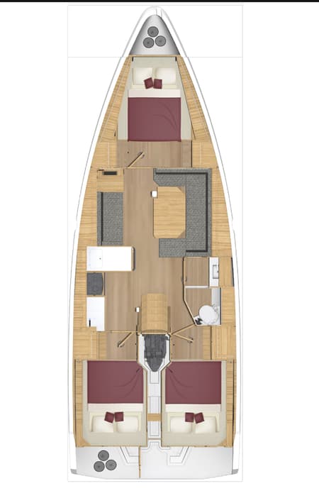 Charter Rental Sailboat Black Pearl in France Layout | Yacht4Less