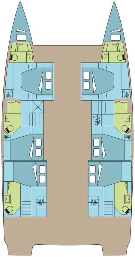 Charter Rental Catamaran TIKI in Italy Layout | Yacht4Less