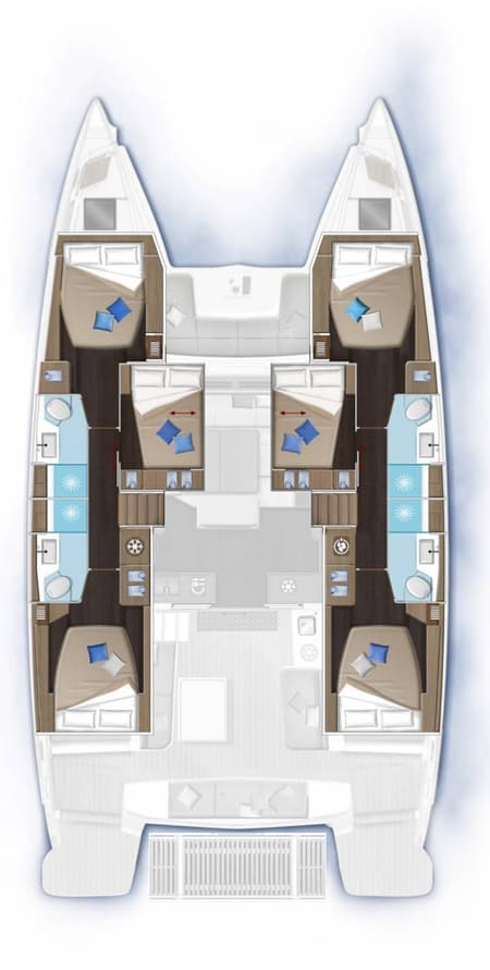 Charter Rental Catamaran Nowo in Seychelles Layout | Yacht4Less