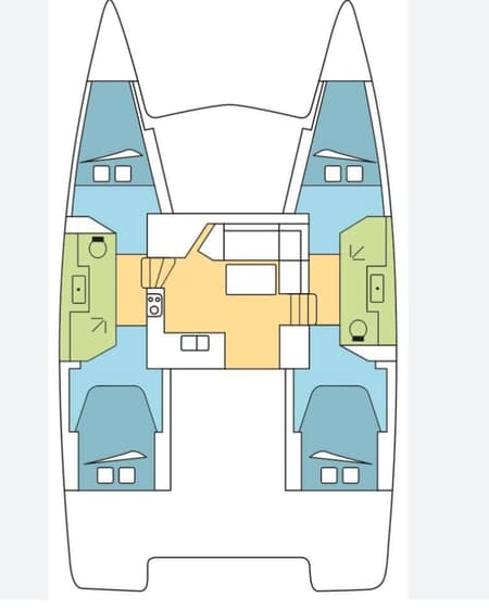 Charter Rental Catamaran Kinara in Thailand Layout | Yacht4Less