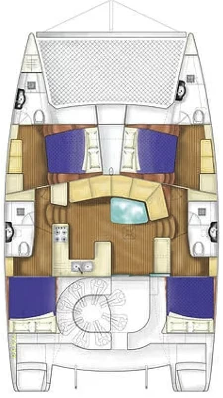Charter Rental Catamaran Leopard in Thailand Layout | Yacht4Less