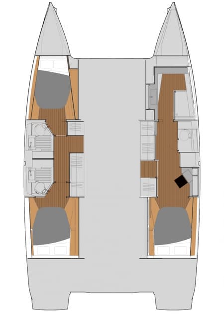 Charter Rental Catamaran Libertas in BVI Layout | Yacht4Less