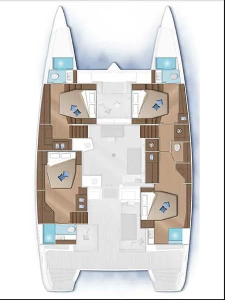 Charter Rental Catamaran Sealion in Thailand Layout | Yacht4Less