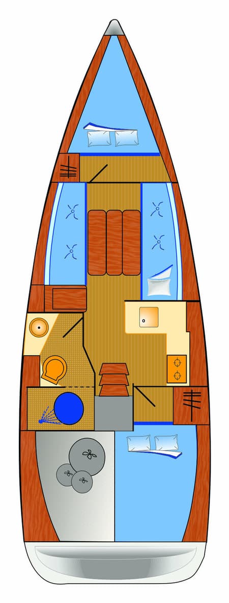 Charter Rental Sailboat Marie in Croatia Layout | Yacht4Less