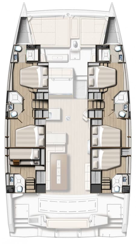 Charter Rental Catamaran Libra in Greece Layout | Yacht4Less