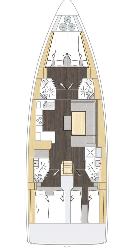 Charter Rental Sailboat Freja in Croatia Layout | Yacht4Less