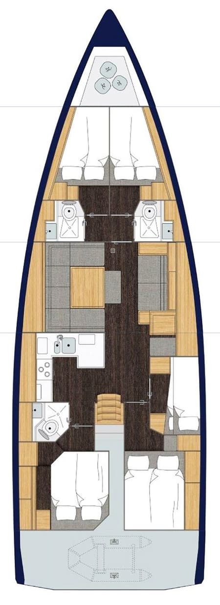 Charter Rental Sailboat Sea Queen in Croatia Layout | Yacht4Less