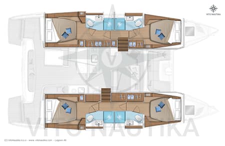 Charter Rental Catamaran Manta Maris in Croatia Layout | Yacht4Less