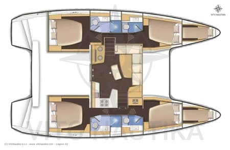 Charter Rental Catamaran Mare Fiero in Croatia Layout | Yacht4Less