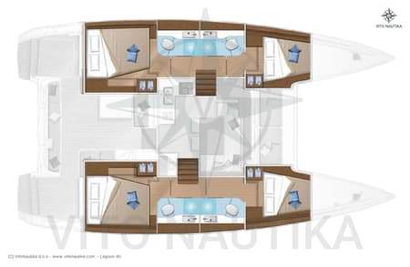 Charter Rental Catamaran Mare Ipanema in Croatia Layout | Yacht4Less