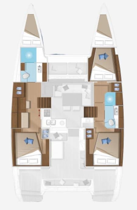 Charter Rental Catamaran Yolo in Croatia Layout | Yacht4Less