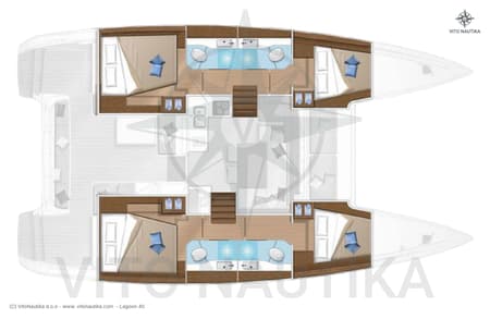 Charter Rental Catamaran Mare Negroni in Croatia Layout | Yacht4Less