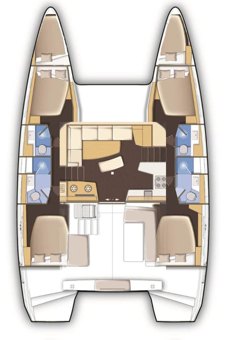 Charter Rental Catamaran Beauty L in Greece Layout | Yacht4Less