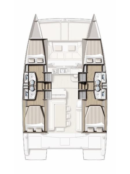 Charter Rental Catamaran Indigo Star in Croatia Layout | Yacht4Less