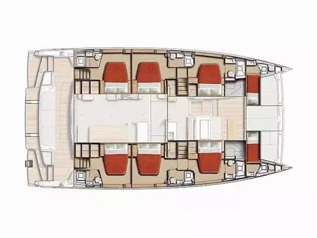 Charter Rental Catamaran KOS 58.CAT in Greece Layout | Yacht4Less