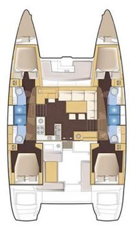 Charter Rental Catamaran Poker Face in Greece Layout | Yacht4Less