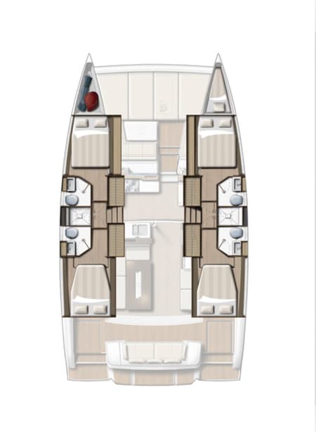 Charter Rental Catamaran Tamboo in Bahamas Layout | Yacht4Less
