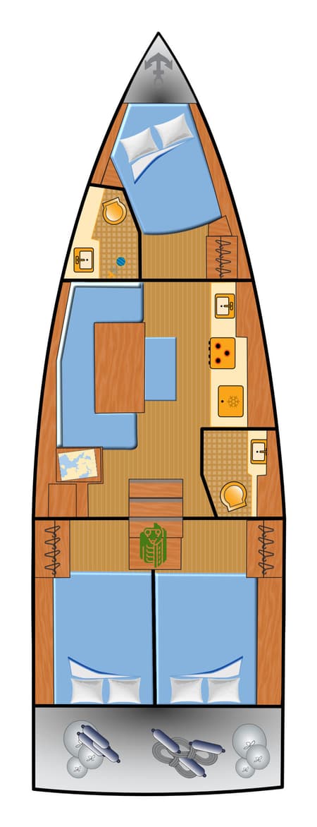 Charter Rental Sailboat Katja in Croatia Layout | Yacht4Less