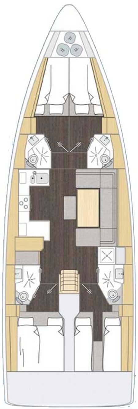 Charter Rental Sailboat Penelope in Greece Layout | Yacht4Less