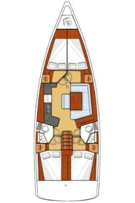 Charter Rental Sailboat Fantasy Planet in Italy Layout | Yacht4Less