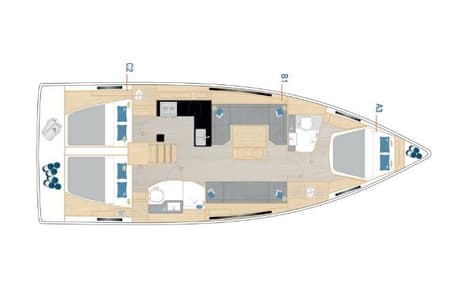 Charter Rental Sailboat Taja in Croatia Layout | Yacht4Less