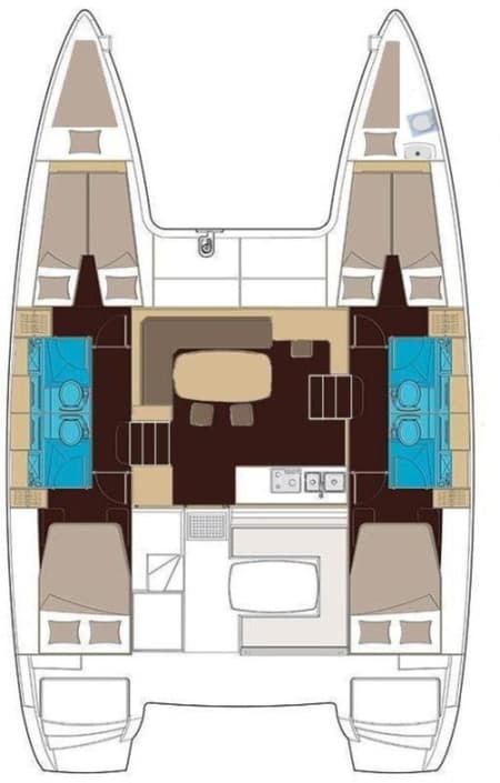 Charter Rental Catamaran Aurora in Greece Layout | Yacht4Less