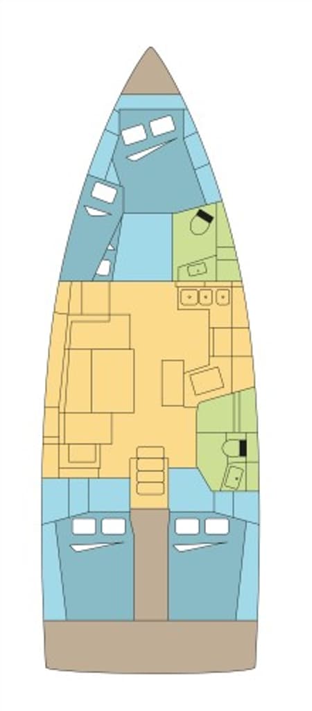 Charter Rental Sailboat FOPADECH II in Spain Layout | Yacht4Less
