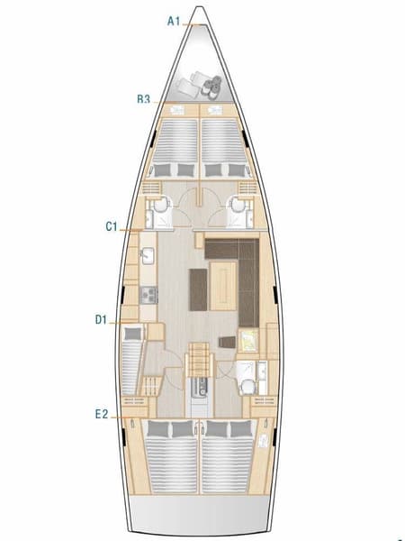 Charter Rental Sailboat Frizzante in Croatia Layout | Yacht4Less