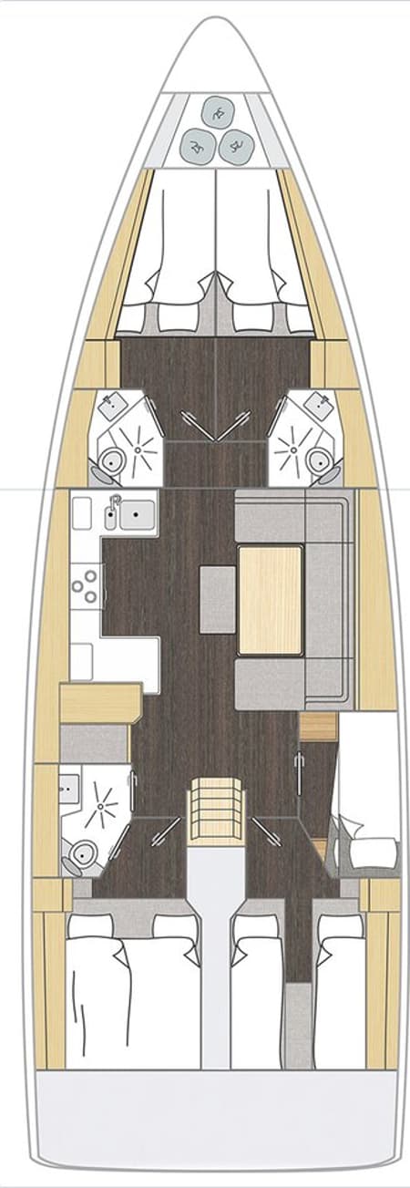 Charter Rental Sailboat Princess Laura in Croatia Layout | Yacht4Less