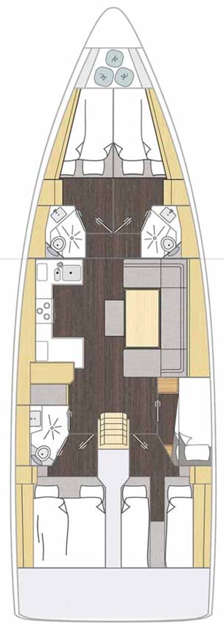 Charter Rental Sailboat Rana in Turkey Layout | Yacht4Less