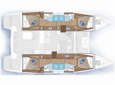 Charter Rental Catamaran G. P in Greece Layout | Yacht4Less