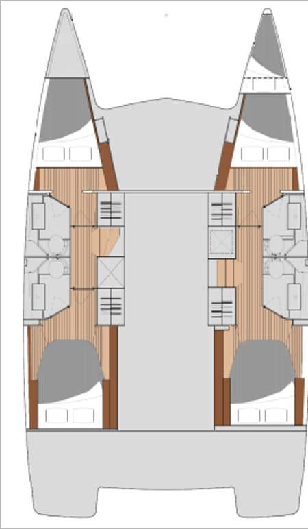 Charter Rental Catamaran Blue Serenity in Greece Layout | Yacht4Less
