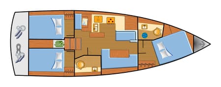 Charter Rental Sailboat Mare in Croatia Layout | Yacht4Less