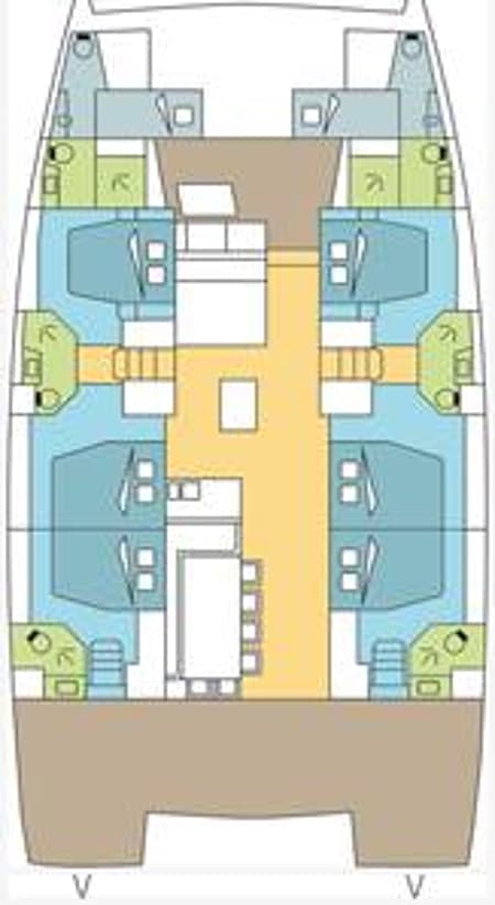 Charter Rental Catamaran Queen O in BVI Layout | Yacht4Less
