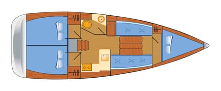 Charter Rental Sailboat Freeway in Croatia Layout | Yacht4Less