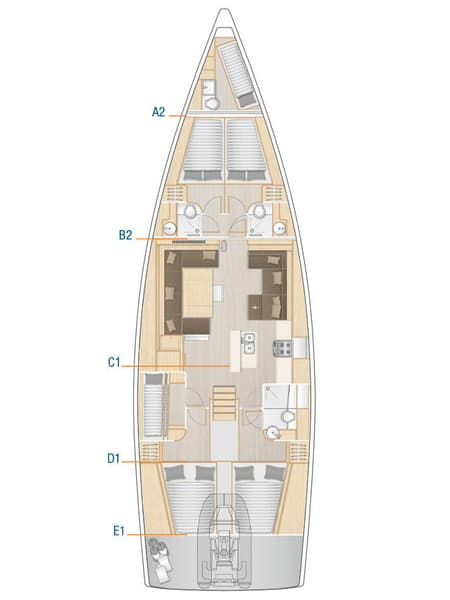 Charter Rental Sailboat Citrus in Croatia Layout | Yacht4Less