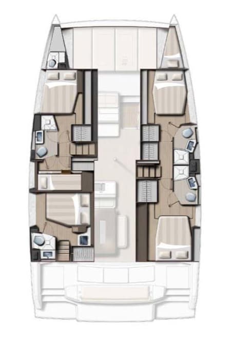 Charter Rental Catamaran Sunny in Croatia Layout | Yacht4Less
