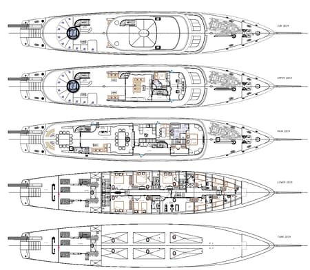 Charter Rental Luxury Yacht Maia in Croatia Layout | Yacht4Less