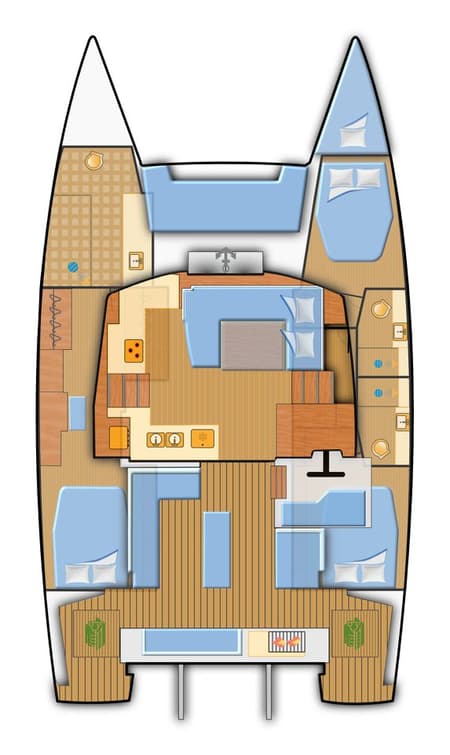 Charter Rental Catamaran Yara in Spain Layout | Yacht4Less