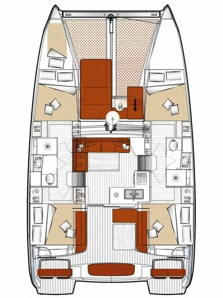 Charter Rental Catamaran Saint Andrew in Greece Layout | Yacht4Less