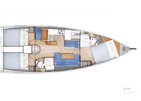 Charter Rental Sailboat Night Flower in Greece Layout | Yacht4Less