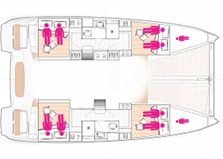 Charter Rental Catamaran Amare III in Greece Layout | Yacht4Less