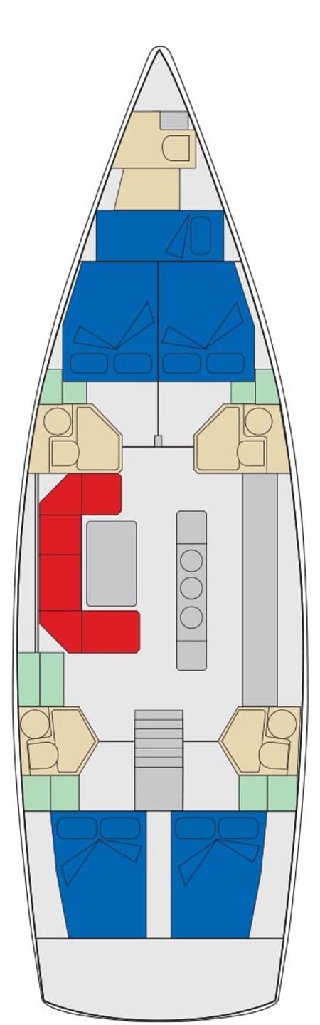 Charter Rental Sailboat Six on the Sea in Italy Layout | Yacht4Less